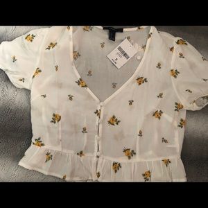 Forever 21 floral crop top.